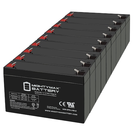 MIGHTY MAX BATTERY 6V 7Ah SLA Replacement Battery for Life Systems 0652007 400 ERC - 9PK MAX3982169